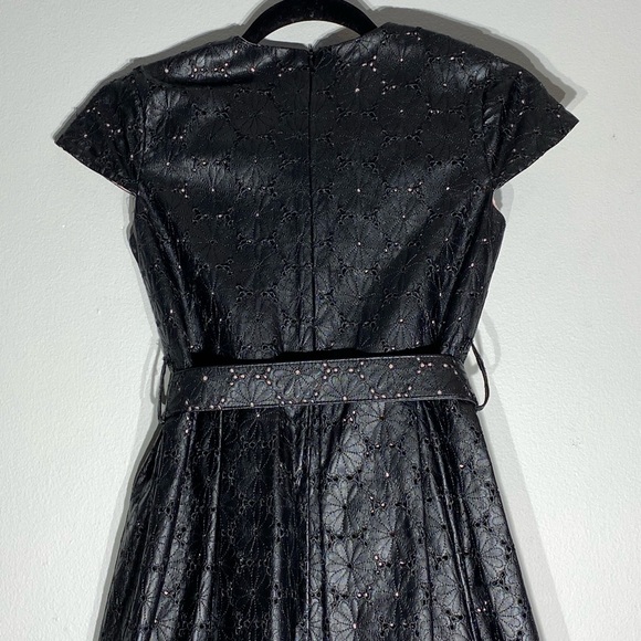 Black Leather Floral Dress**Age 12 - Picture 7 of 8